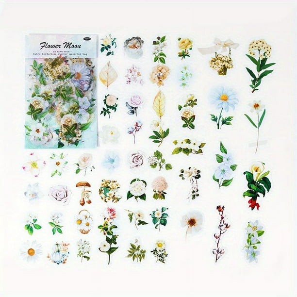 100pcs Kawai Vintage Plant Flower Stickers - Perfect for Laptops, Guitars, Fridges, and More!