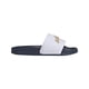 thumbnail image 1 of Zapatillas adidas Adilette para mujer, color blanco/dorado metalizado y azul oscuro, 1 of 6