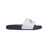 Zapatillas Adidas Adilette Para Mujer, Color Blanco/Dorado Metalizado Y Azul Oscuro