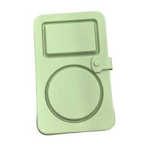 Magideal - Contenedor Para Snacks Con Tapa, Para Almacenar Alimentos, Fácil De Limpiar, Contenedor Para Salsas Con Dos Compartimentos, Para Salsas En Casa Y En E Verde