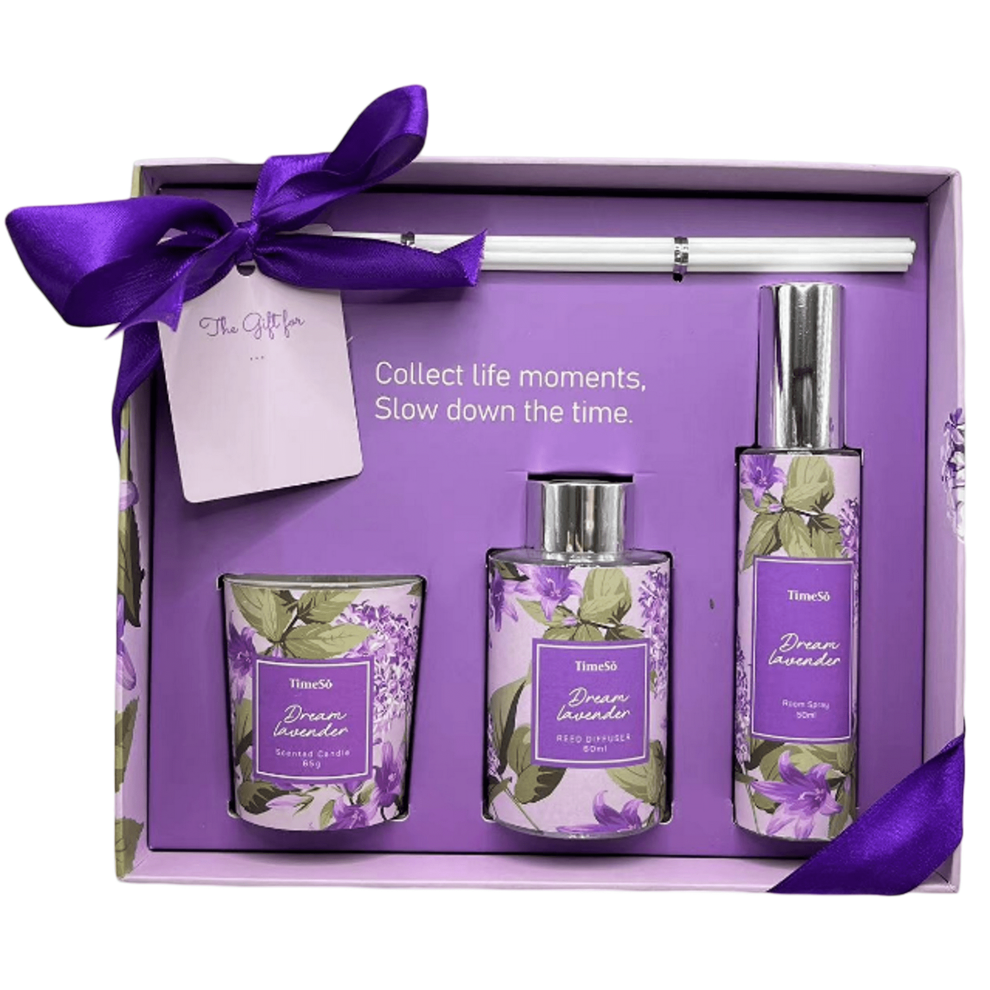 Wakeshome - Aromatizador Para El Hogar Difusor+spray+vela Aromatica 60ml Lavanda