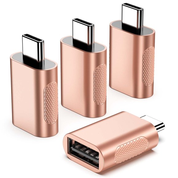 Adaptador USB POHFP USB-C a USB-A (4 unidades) en rosa dorado