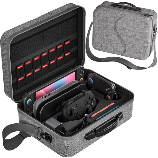 Funda rígida portátil para viaje para Nintendo Switch 2 con 18 ranuras para tarjetas de juego, bolsa completamente protectora y a prueba de agua para accesorios de juego