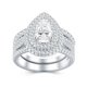 thumbnail image 1 of Anillo de Moissanita de 1.5 Quilates Anillo de Compromiso en Forma de Pera Color D Claridad VVS1 Conjuntos de Boda de Moissanita para Mujer Plata de Ley 925 Juegos Nupciales Anillos de Boda Talla 5-9, 1 of 9