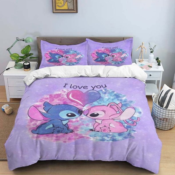 Stitch Duvet Cover Sets Pillowcase Bedding Set Kids Children Princess Gift Girls Single Queen King Size Bed Linen