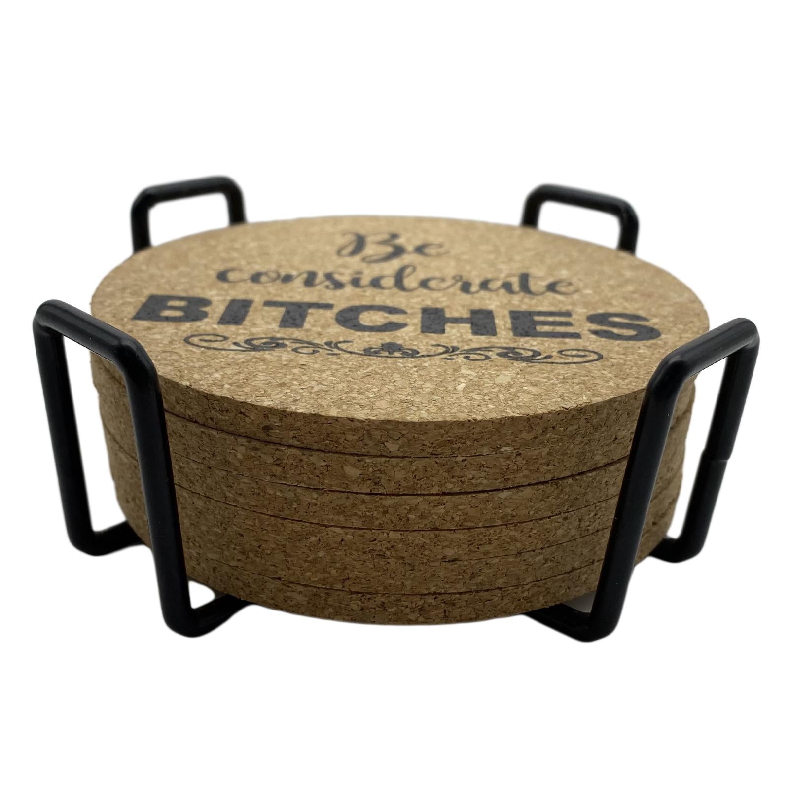 Bothyi - Posavasos Redondo Para Bebidas De 6 Uds., Alfombrilla De Mesa Antideslizante Con Estante Para Restaurante Y Hogar