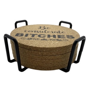 Bothyi - Posavasos Redondo Para Bebidas De 6 Uds., Alfombrilla De Mesa Antideslizante Con Estante Para Restaurante Y Hogar