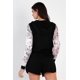 thumbnail image 2 of Conjunto de Top con Capucha y Shorts con Cremallera, Estampado Multicolor y Negro/blanco L, 2 of 5