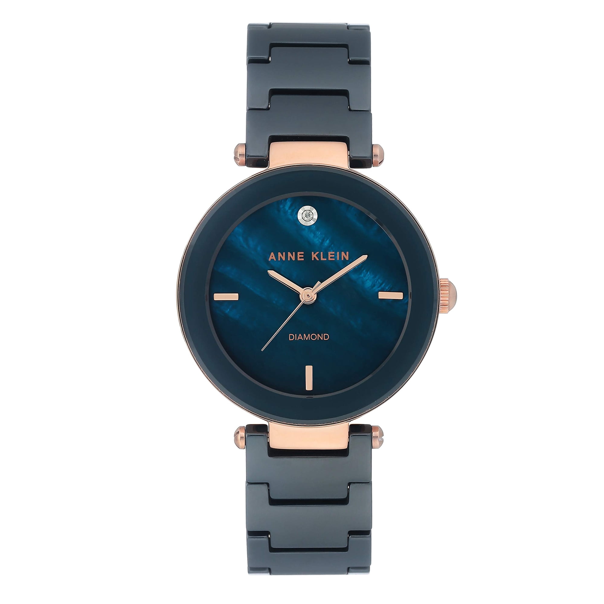 Reloj De Vestir Anne Klein Ak/1018rgnv, 33 Mm, Cerámica Azul Marino
