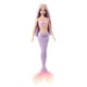thumbnail image 5 of Muñeca Barbie Sirena con pelo y diadema de fantasía rosa y lila, 5 of 6