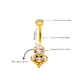 thumbnail image 3 of Piercing Ombligo Navel 10 Mm Titanio Astm F136 G23 Triada Dorado, 3 of 5