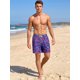 thumbnail image 2 of INSPIRE CHIC Pantalones Cortos de Natación Hawaianos para Hombre con Cintura Elástica y Cordón, Forro Estampado, 2XL Púrpura, 2 of 5
