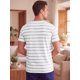 thumbnail image 3 of INSPIRE CHIC Camiseta de Hombre a Rayas de Manga Corta Casual de Verano Talla S Gris Claro, 3 of 5