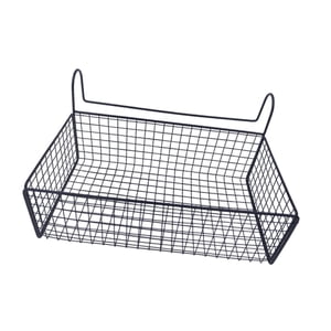 Bothyi - Cesta De Almacenamiento Colgante Para Mesita De Noche, Resistente Al Óxido, Para Dormitorio Y Hogar, Color Negro, Sin Ganchos.