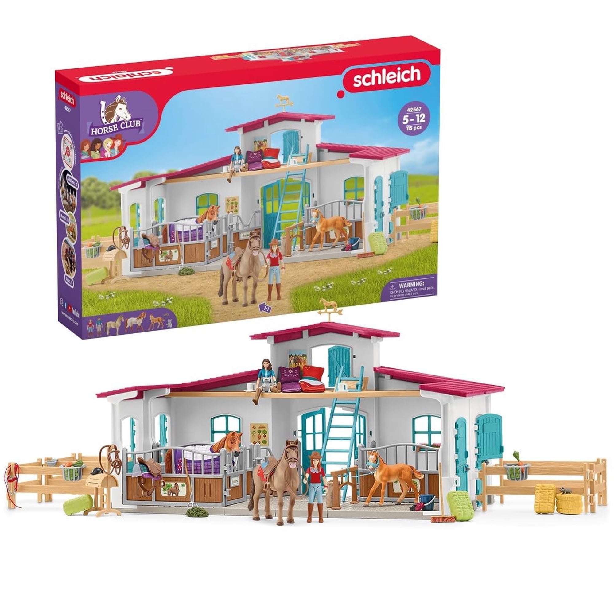 Set De Juego Schleich Horse Club Lakeside De 115 Piezas Con Caballos De Más De 5