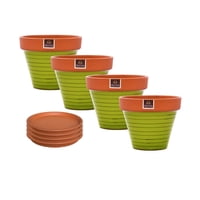 Mestiza - Set De 4 Maceta Kony 19Cm Terra Verde Y Sus Platos