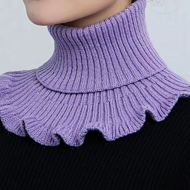 Stylish Hand-Knitted High Collar Detachable Dickey Collar for Women - Turtleneck Look!