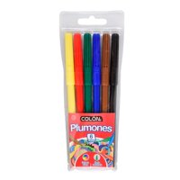 Colón - Pack X 4 Plumones De Colores Para Dibujo 6 Unidades –