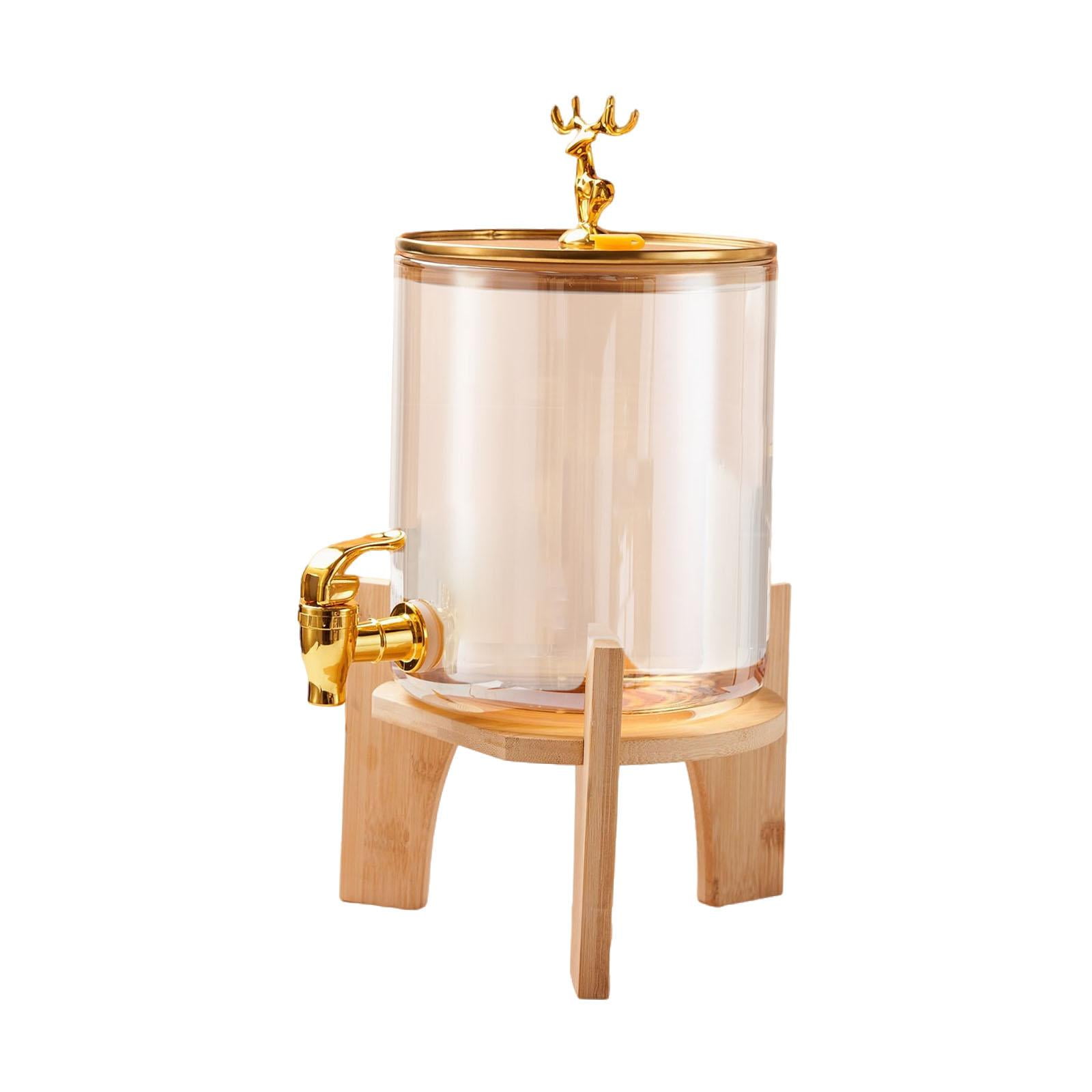 Magideal - Dispensador De Dispensador De Bebidas, Dispensador De Bebidas De Vidrio Con Soporte Para Fiestas De Contenedores Para Fiestas De Bebidas De Dispensado Oro