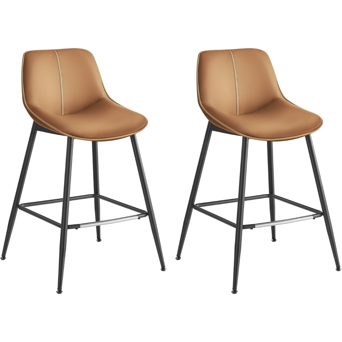 Casa Vinte - Set 2 Sillas Taburetes Eco Cuero Café Finja