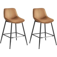 Casa Vinte - Set 2 Sillas Taburetes Eco Cuero Café Finja