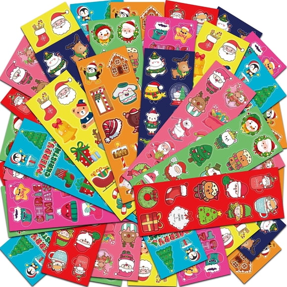 Christmas Stickers, Stocking Stuffers for Kids, 40 Sheets