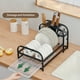 thumbnail image 2 of 1pc Dish Rack With Draining Board For Kitchen Sink Countertop, Multifunctional Drainer With Utensil Holder And Knife Block, Chopping Board Rack, Black, Kitchen Accessories, 2 of 2