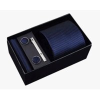 Riqui - Set Corbata, Pañuelo Y Colleras Azul