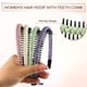 thumbnail image 4 of Unique Bargains 4 piezas de diadema con peine de dientes para mujeres Rosa Púrpura Verde Claro Beige, 4 of 7
