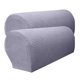 thumbnail image 4 of Juego de 2 fundas para reposabrazos de sofá de franela impermeable gris, 4 of 5