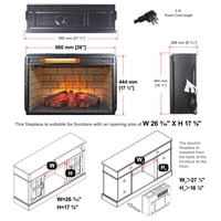 M&Ms - 26 Inch Infrared Quartz Heater Fireplace Insert -Woodlog Version With Brick