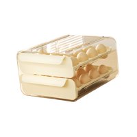 Magideal - Cajón Organizador De Huevos, Soporte Para Huevos, 32 Bandejas Para Huevos, Apilable, Extraíble, Doble Capa, Contenedor De Huevos, Nevera, Organizador