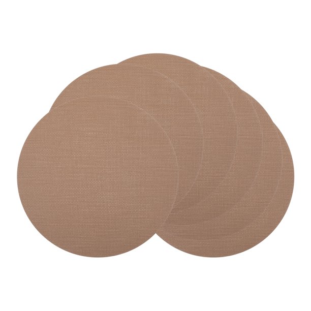 Juego de 6 manteles individuales de cuero para mesa de comedor de cocina, manteles individuales lavables, color marrón, 13x13 pulgadas