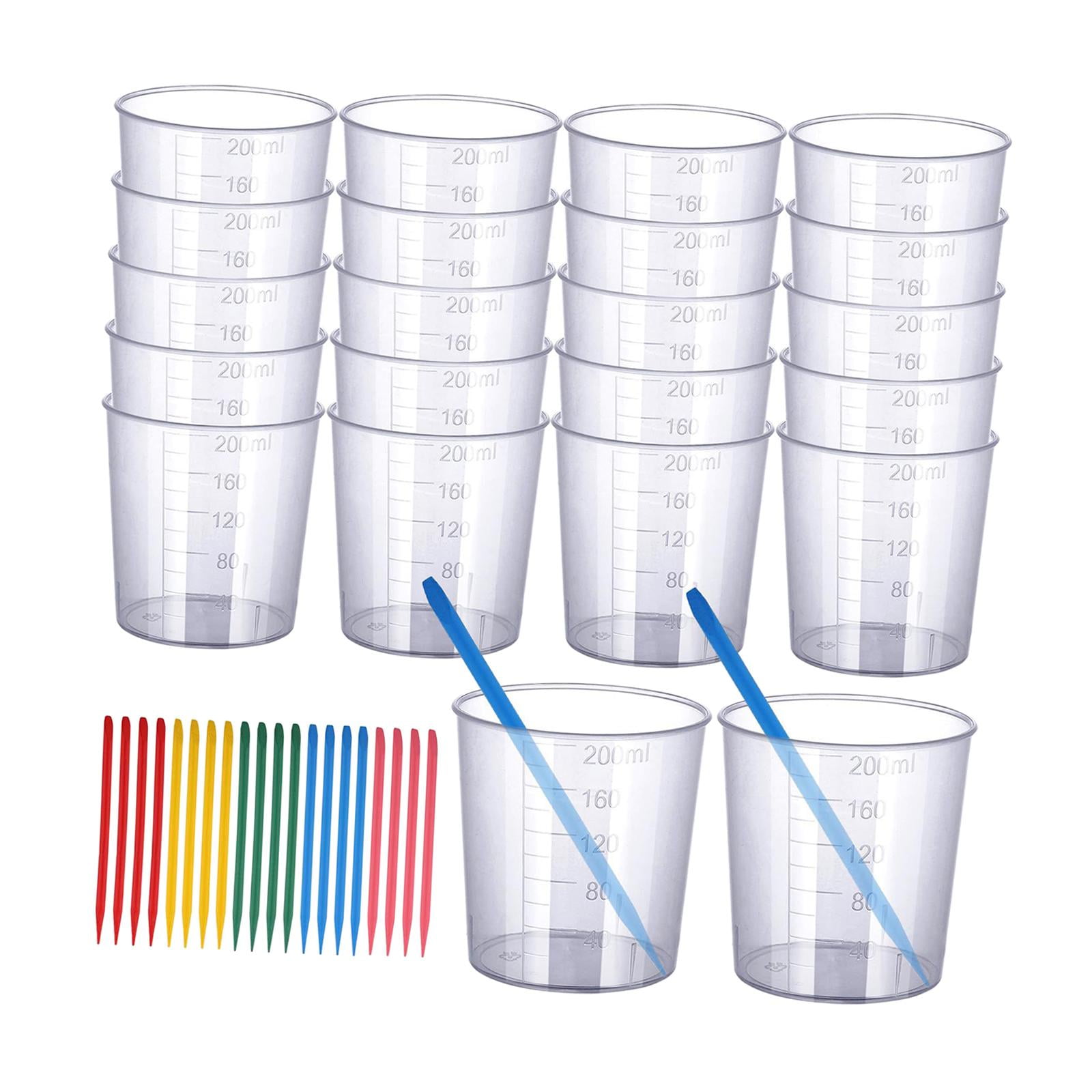 Bothyi - Kit De Vasos Medidores Para Epoxi, Vasos Graduados Para Repostería, Vasos Medidores Para Cosméticos Líquidos De 200 Ml Para Mezclar
