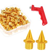 Magideal - 60 Piezas Clavos Para Zapatos De Pista Clavos De Pista De Repuesto De 5 Mm Clavos Para Correr En Pista Y Campo Para Distancias Cortas, Correr Hombres Oro