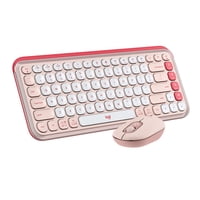 Kit Teclado Y Mouse Logitech Pop Icon Español Rosado