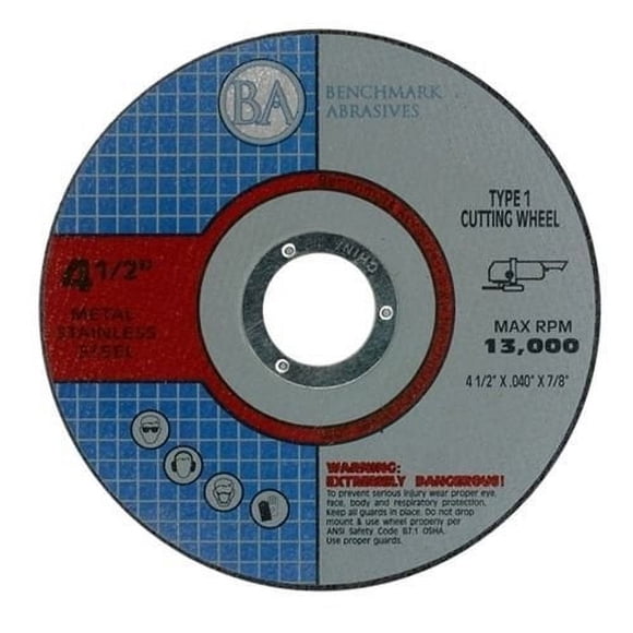 Amoladora abrasiva Benchmark Cut Off Wheels, 4.5 pulgadas, 50 unidades
