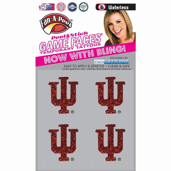 Tatuaje Temporal FAN-A-PEEL Indiana Hoosiers sin Agua