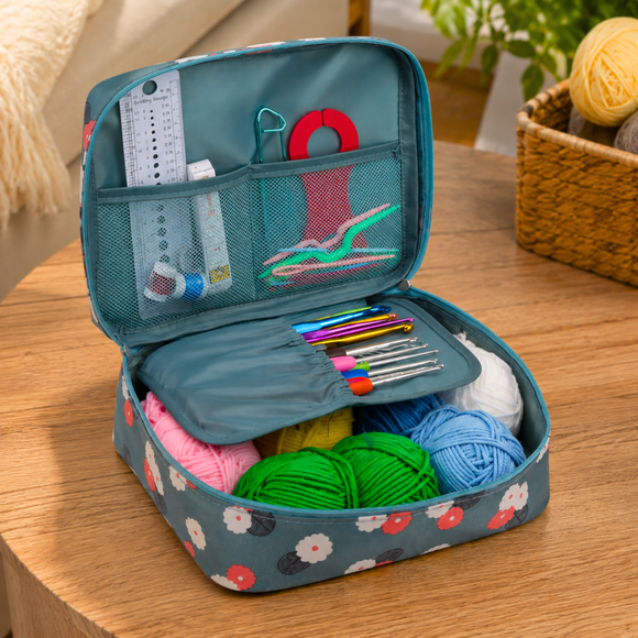 Set Estuche Crochet Silicona Tejidos Palillos Para Tejer