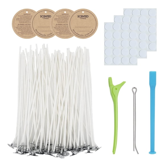Kit de mechas para velas CandMak 60 mechas de algodón con herramientas para velas de 6 cm
