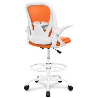 Silla De Dibujo Primy Tall Office Con Reposabrazos Y Reposapiés, Color Naranja