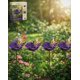 thumbnail image 1 of Estaca jardín flor metal hecha mano con baño abejas decoración exterior regalo polinizadores, 1 of 8