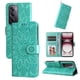 thumbnail image 2 of Funda tipo cartera FOXDOCK para OPPO Reno 12 Pro 5G , diseño girasol en relieve, cuero PU, cierre magnético, soporte y tarjetero, 2 of 5