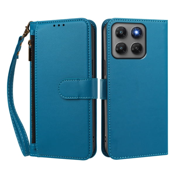 Funda Tipo Billetera para Motorola Moto G37/G47/G37 Power con Soporte y Bolsillo con Cierre Azul
