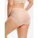 thumbnail image 3 of INSPIRE CHIC Ropa interior femenina de cintura alta, bragas de encaje de malla suaves, talla grande 2XL albaricoque, 3 of 4