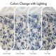 thumbnail image 5 of Cortina de ducha AmazerBath 183 cm azul marino con flores y borlas, 5 of 7