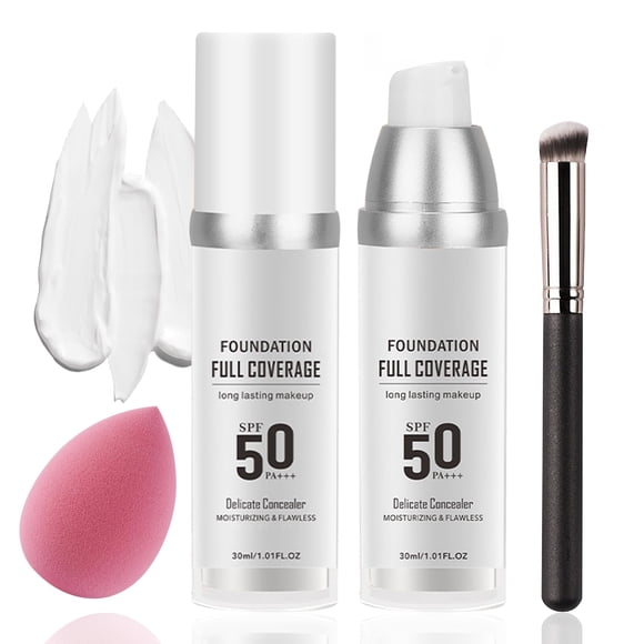 Set de base de maquillaje XMxueMei que cambia de color con brocha y esponja