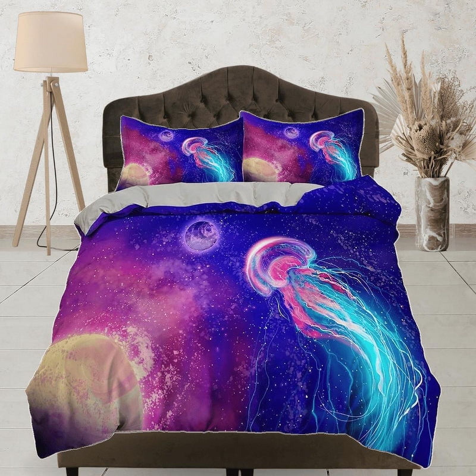 Milsleep - Galaxy Medusas Ropa De Cama Colorida Funda Nórdica, El Océano Rubor Ropa De Cama De Animales Marinos