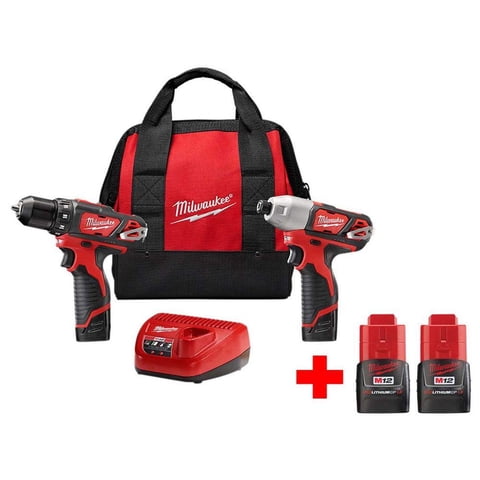 Kit Combinado De Taladro Inalámbrico Y Destornillador De Impacto Milwaukee M12