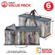 thumbnail image 2 of Juego de 6 bolsas de almacenamiento para DVD Stock Your Home de PVC gris, 2 of 7